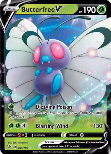 Butterfree V (001/189), Darkness Ablaze — Pokémon card price