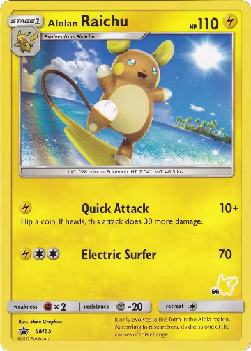 Alolan Raichu - SM65 (#56 Pikachu Stamped) (SM65), Battle Academy — Pokémon card price