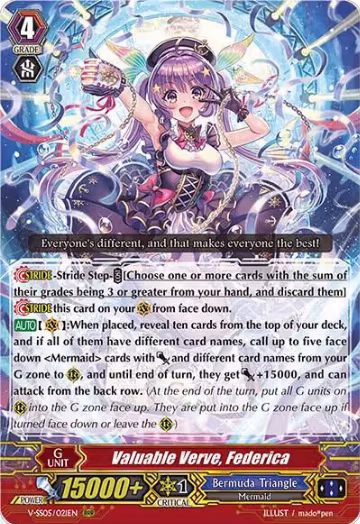 Valuable Verve, Federica (V-SS05/021EN), V-SS05: Premium Collection 2020 — Vanguard card price
