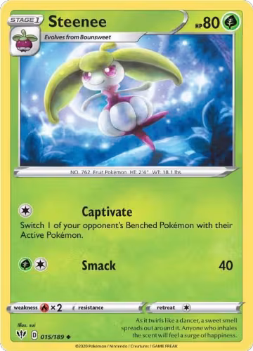 Steenee (015/189), Darkness Ablaze — Pokémon card price
