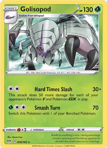 Golisopod (018/189), Darkness Ablaze — Pokémon card price