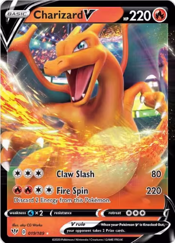 Charizard V (019/189), Darkness Ablaze — Pokémon card price
