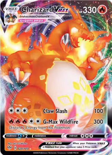 Charizard VMAX (020/189), Darkness Ablaze — Pokémon card price