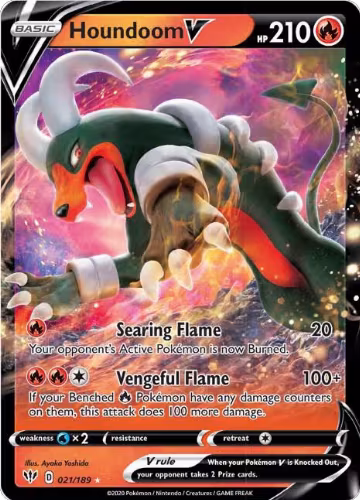 Houndoom V (021/189), Darkness Ablaze — Pokémon card price