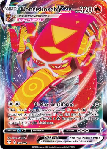 Centiskorch VMAX (034/189), Darkness Ablaze — Pokémon card price