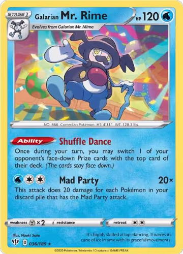 Galarian Mr. Rime (036/189), Darkness Ablaze — Pokémon card price