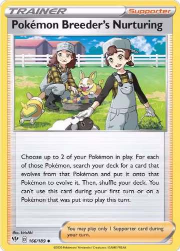 Pokemon Breeder's Nurturing (166/189), Darkness Ablaze — Pokémon card price