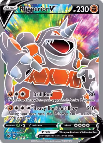 Rhyperior V (Full Art) (181/189), Darkness Ablaze — Pokémon card price