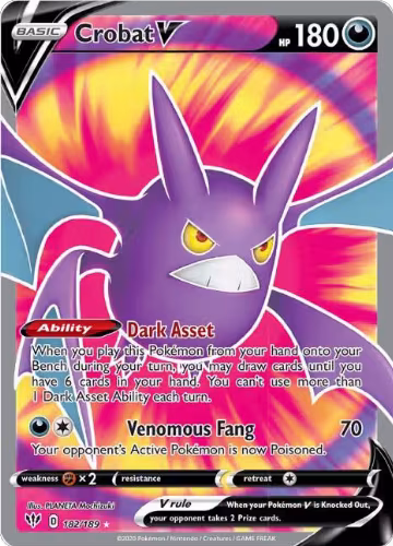 Crobat V (Full Art) (182/189), Darkness Ablaze — Pokémon card price