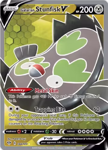 Galarian Stunfisk V (Full Art) (184/189), Darkness Ablaze — Pokémon card price