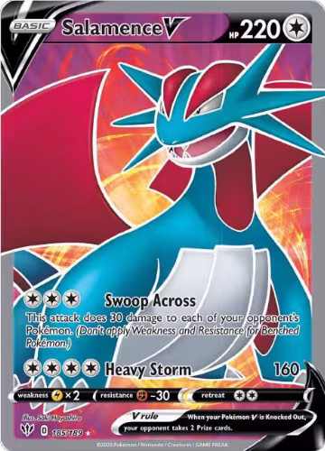 Salamence V (Full Art) (185/189), Darkness Ablaze — Pokémon card price