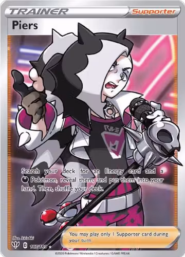 Piers (Full Art) (187/189), Darkness Ablaze — Pokémon card price
