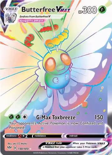 Butterfree VMAX (Secret) (190/189), Darkness Ablaze — Pokémon card price