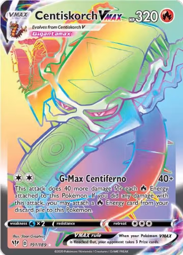 Centiskorch VMAX (Secret) (191/189), Darkness Ablaze — Pokémon card price