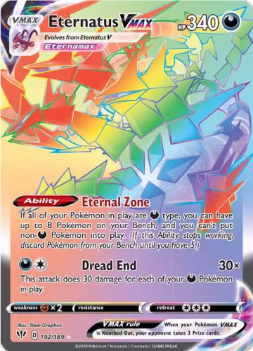 Eternatus VMAX (Secret) (192/189), Darkness Ablaze — Pokémon card price