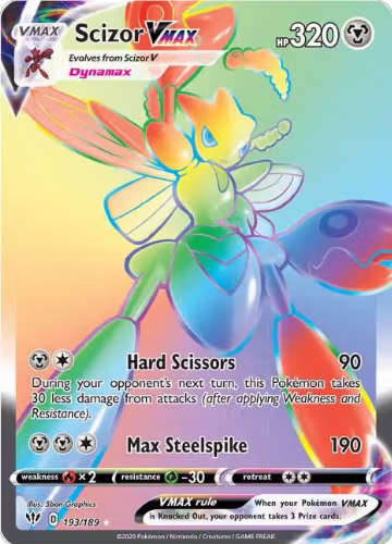 Scizor VMAX (Secret) (193/189), Darkness Ablaze — Pokémon card price