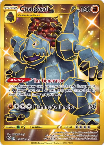 Coalossal (Secret) (198/189), Darkness Ablaze — Pokémon card price