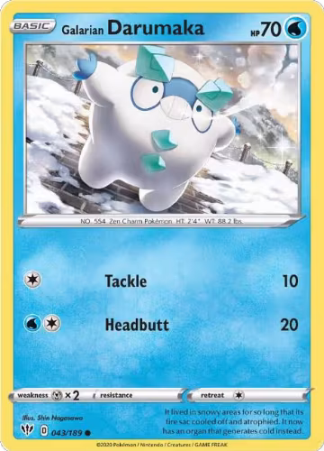 Galarian Darumaka (043/189), Darkness Ablaze — Pokémon card price