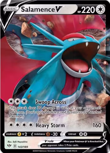 Salamence V (143/189), Darkness Ablaze — Pokémon card price