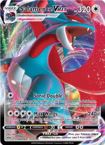 Salamence VMAX (144/189), Darkness Ablaze — Pokémon card price