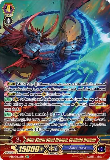 Blue Storm Steel Dragon, Genbold Dragon (SR) (V-SS05/S22EN), V-SS05: Premium Collection 2020 — Vanguard card price