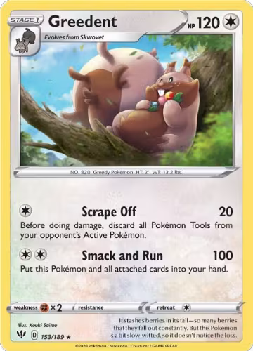 Greedent (153/189), Darkness Ablaze — Pokémon card price