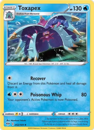 Toxapex (052/189), Darkness Ablaze — Pokémon card price