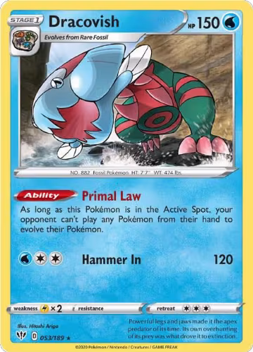 Dracovish (053/189), Darkness Ablaze — Pokémon card price