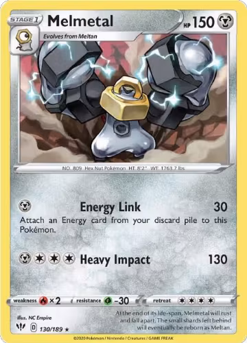 Melmetal (130/189), Darkness Ablaze — Pokémon card price