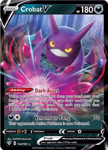 Crobat V (104/189), Darkness Ablaze — Pokémon card price