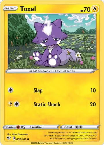Toxel (062/189), Darkness Ablaze — Pokémon card price