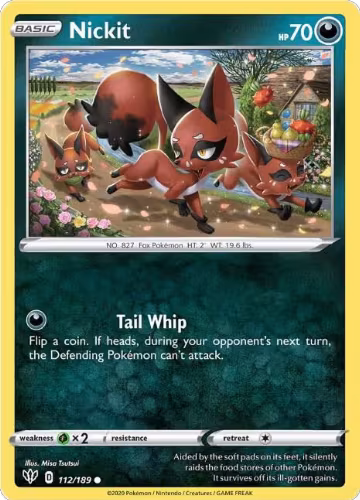 Nickit (112/189), Darkness Ablaze — Pokémon card price