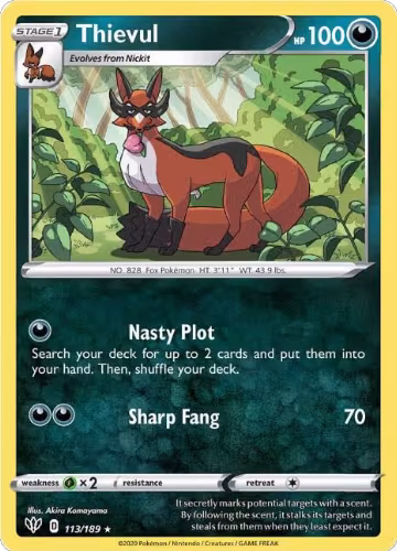 Thievul (113/189), Darkness Ablaze — Pokémon card price