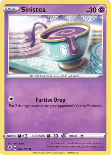 Sinistea (082/189), Darkness Ablaze — Pokémon card price