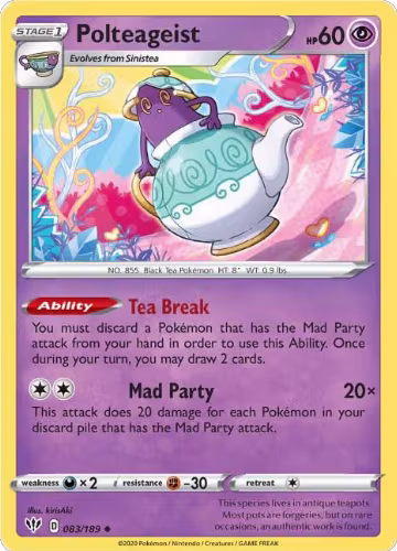 Polteageist (083/189), Darkness Ablaze — Pokémon card price