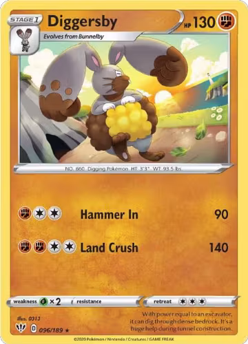 Diggersby (096/189), Darkness Ablaze — Pokémon card price