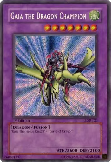 Gaia the Dragon Champion (LOB-125), The Legend of Blue Eyes White Dragon — Yu-Gi-Oh! card price