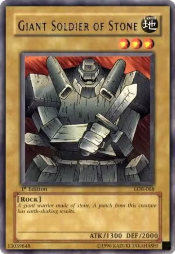 Giant Soldier of Stone (LOB-068), The Legend of Blue Eyes White Dragon — Yu-Gi-Oh! card price