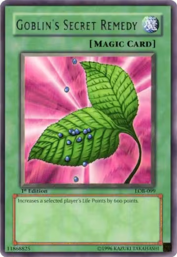 Goblin's Secret Remedy (LOB-099), The Legend of Blue Eyes White Dragon — Yu-Gi-Oh! card price