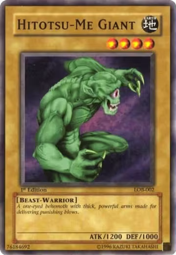 Hitotsu-Me Giant (LOB-002), The Legend of Blue Eyes White Dragon — Yu-Gi-Oh! card price