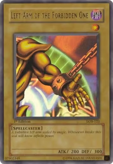 Left Arm of the Forbidden One (LOB-123), The Legend of Blue Eyes White Dragon — Yu-Gi-Oh! card price