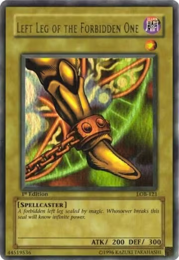 Left Leg of the Forbidden One (LOB-121), The Legend of Blue Eyes White Dragon — Yu-Gi-Oh! card price