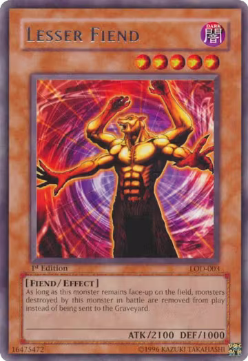 Lesser Fiend (LOD-003), Legacy of Darkness — Yu-Gi-Oh! card price