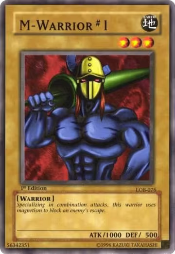 M-Warrior #1 (LOB-076), The Legend of Blue Eyes White Dragon — Yu-Gi-Oh! card price
