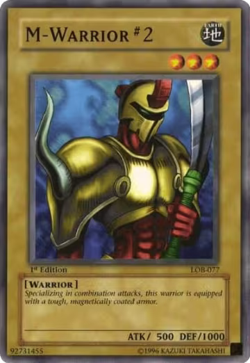 M-Warrior #2 (LOB-077), The Legend of Blue Eyes White Dragon — Yu-Gi-Oh! card price