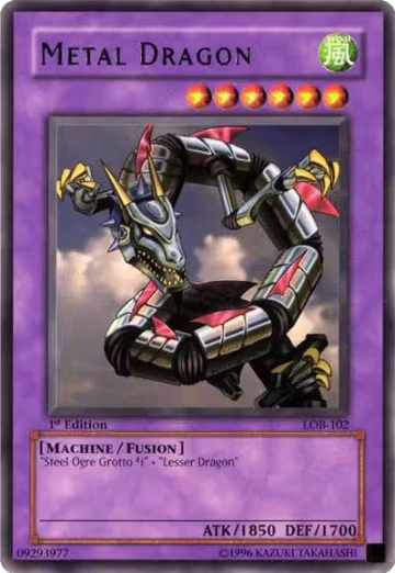 Metal Dragon (LOB-102), The Legend of Blue Eyes White Dragon — Yu-Gi-Oh! card price