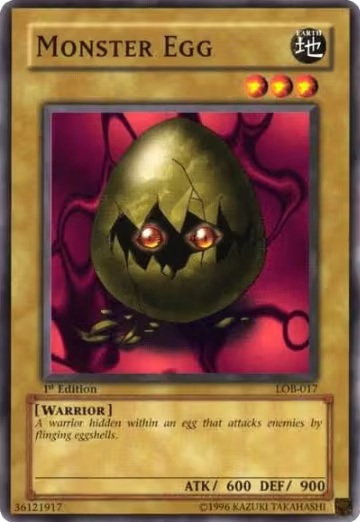 Monster Egg (LOB-017), The Legend of Blue Eyes White Dragon — Yu-Gi-Oh! card price