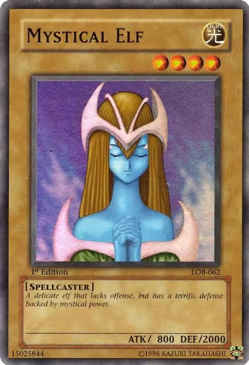 Mystical Elf (LOB-062), The Legend of Blue Eyes White Dragon — Yu-Gi-Oh! card price