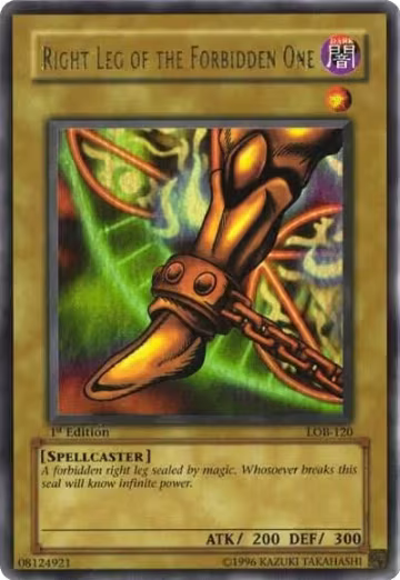 Right Leg of the Forbidden One (LOB-120), The Legend of Blue Eyes White Dragon — Yu-Gi-Oh! card price