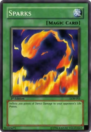 Sparks (LOB-055), The Legend of Blue Eyes White Dragon — Yu-Gi-Oh! card price